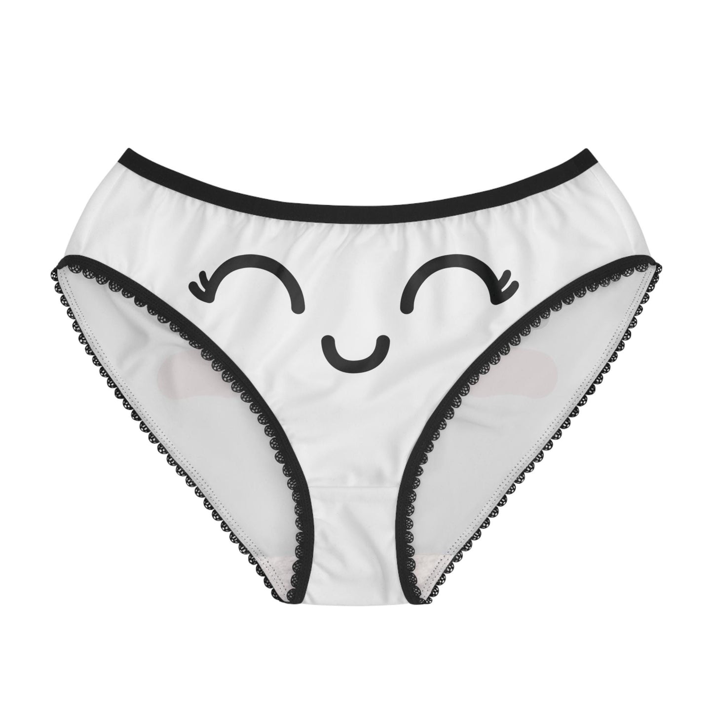 Kawaii Panties: Funny Face Print, Comfy Polyester Briefs
