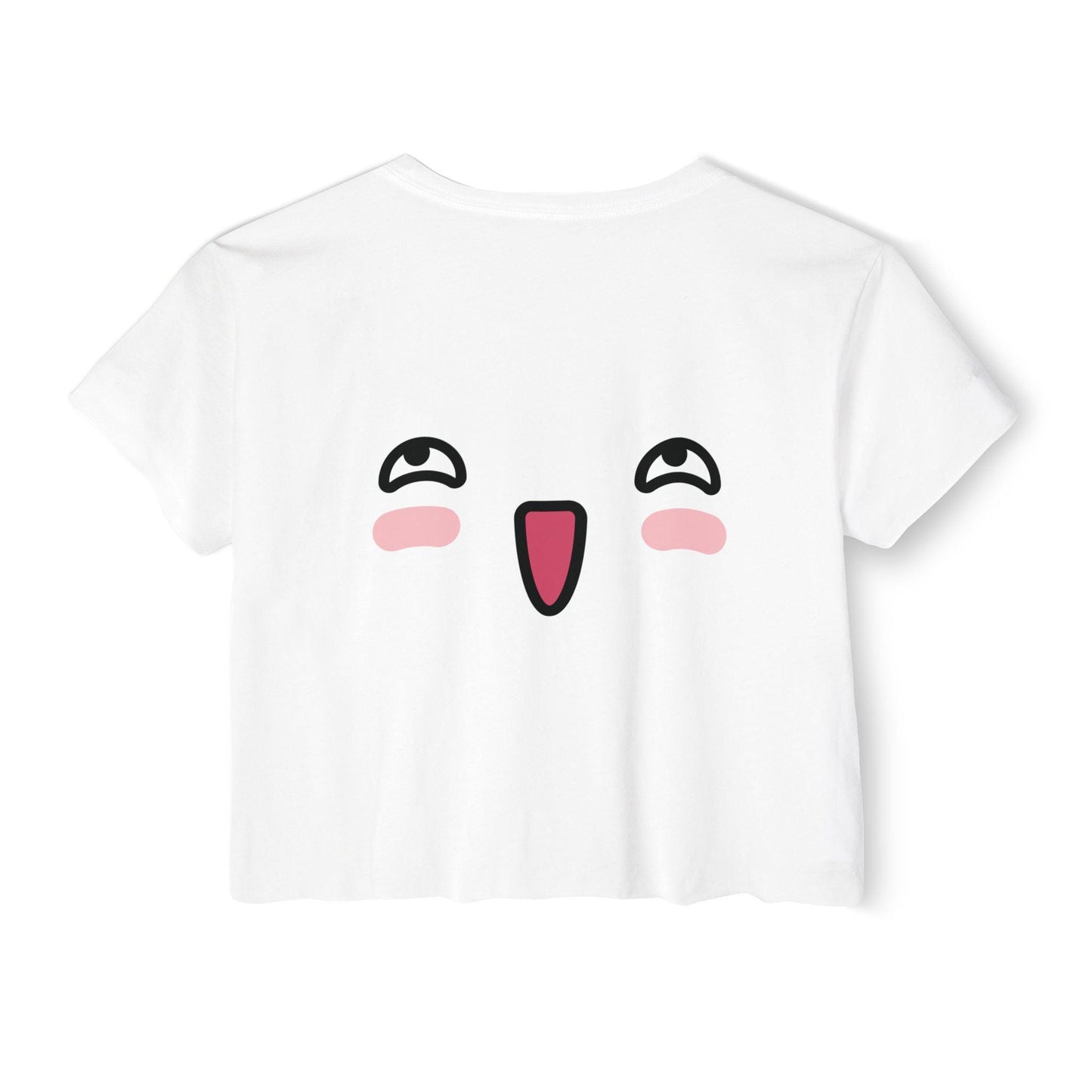 Kawaii Crop Top, Cute & Funny Festival Shirt, Happy Vibes Gift for Her, Flirty Tee, Casual Wear, Matching Kawaii Panties