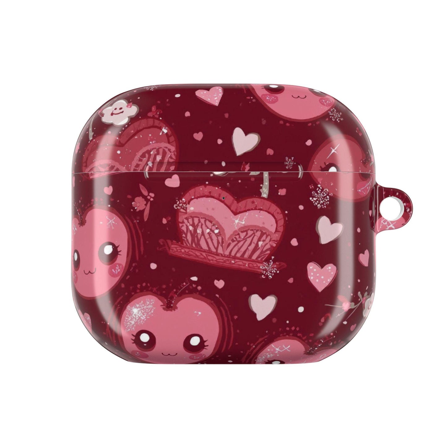 Kawaii Cherry AirPods Case: Dark Red Trendy Earbud Cover