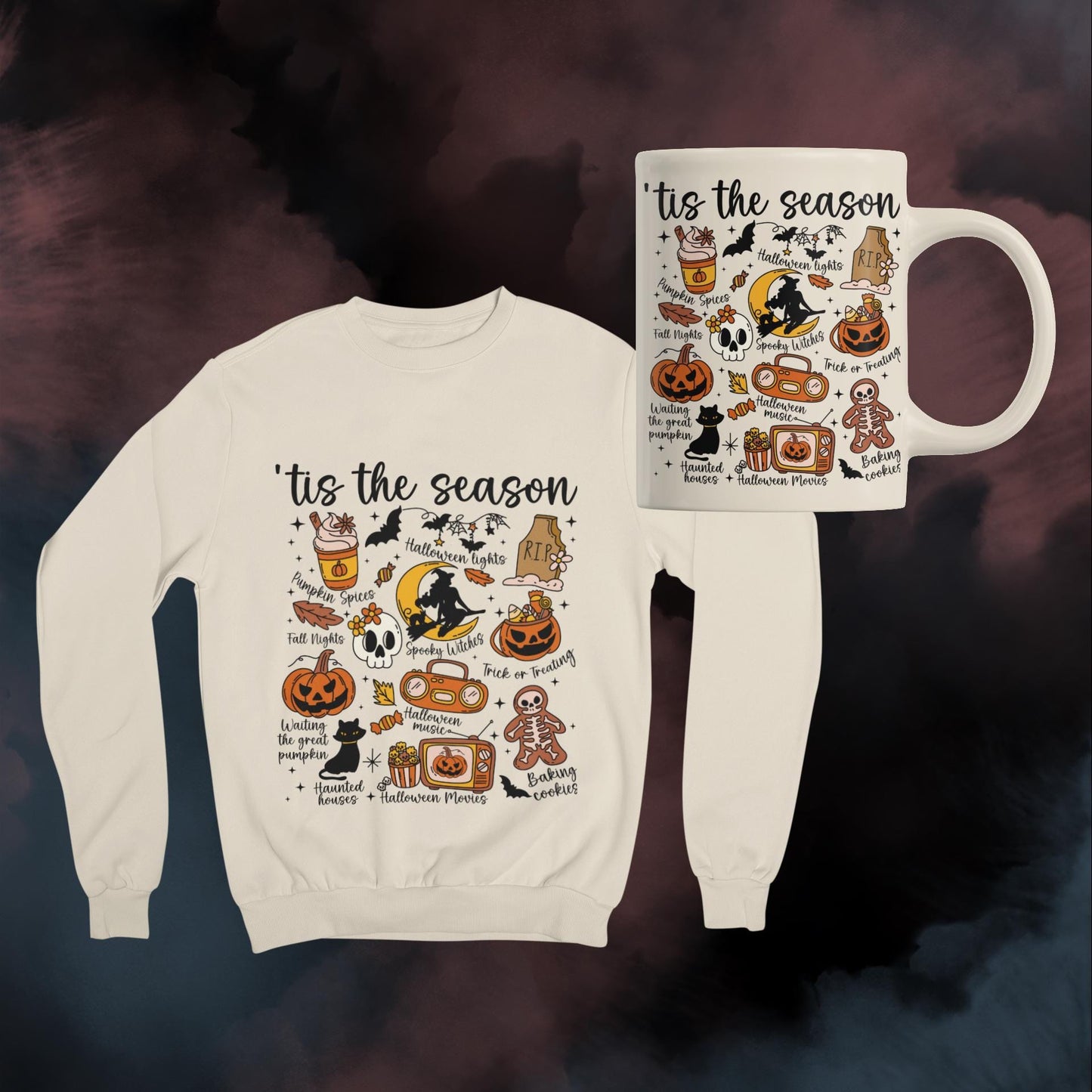 Halloween Vibes Coffee Mug, Spooky Season Drinkware, Gift for Halloween Lovers, Pumpkin Mug, Seasonal Home Decor, TIS The Season