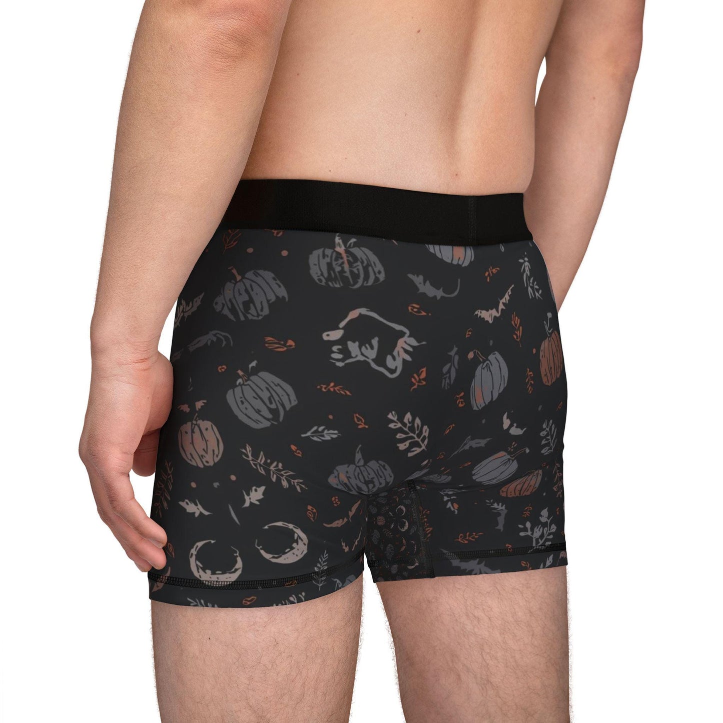 Subtle Halloween Boxer Briefs, Fall Print Mens Underwear, Seasonal Gift for Him