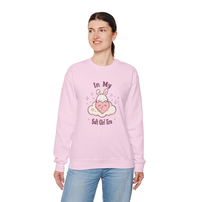 Soft Girl Era Sweatshirt | Kawaii Bunny Cloud Crewneck | Pastel Aesthetic Cozy Sweater | Cute Soft Girl Fashion