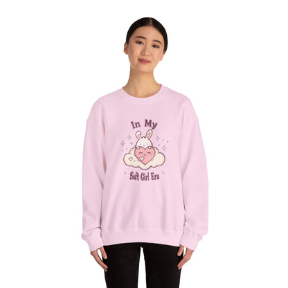 Soft Girl Era Sweatshirt | Kawaii Bunny Cloud Crewneck | Pastel Aesthetic Cozy Sweater | Cute Soft Girl Fashion