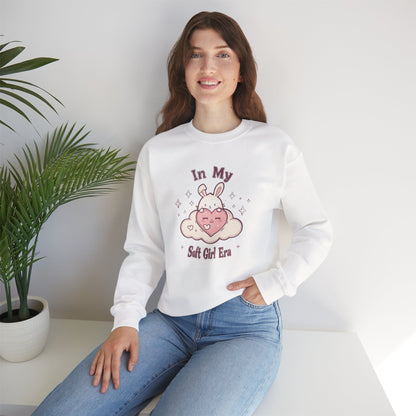 Soft Girl Era Sweatshirt | Kawaii Bunny Cloud Crewneck | Pastel Aesthetic Cozy Sweater | Cute Soft Girl Fashion