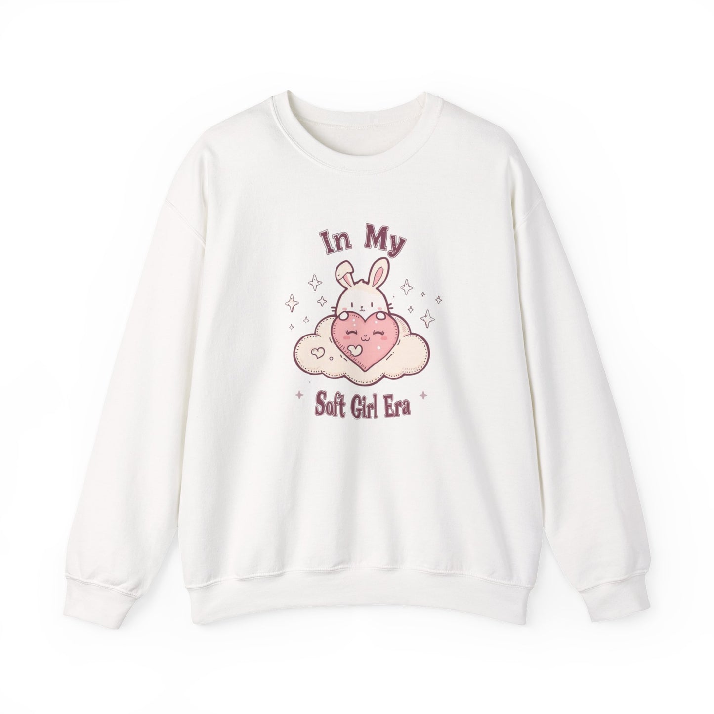 Soft Girl Era Sweatshirt | Kawaii Bunny Cloud Crewneck | Pastel Aesthetic Cozy Sweater | Cute Soft Girl Fashion