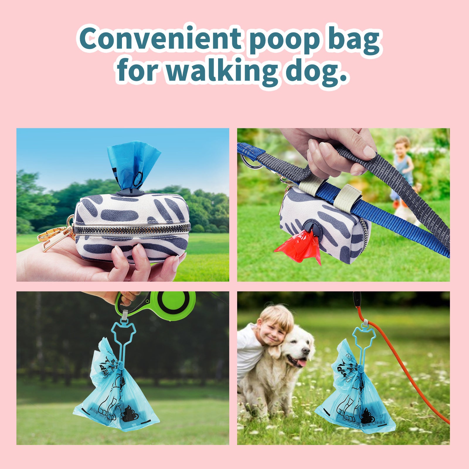 Biodegradable Dog Poo Bags - 8 or 18 Rolls with Clip