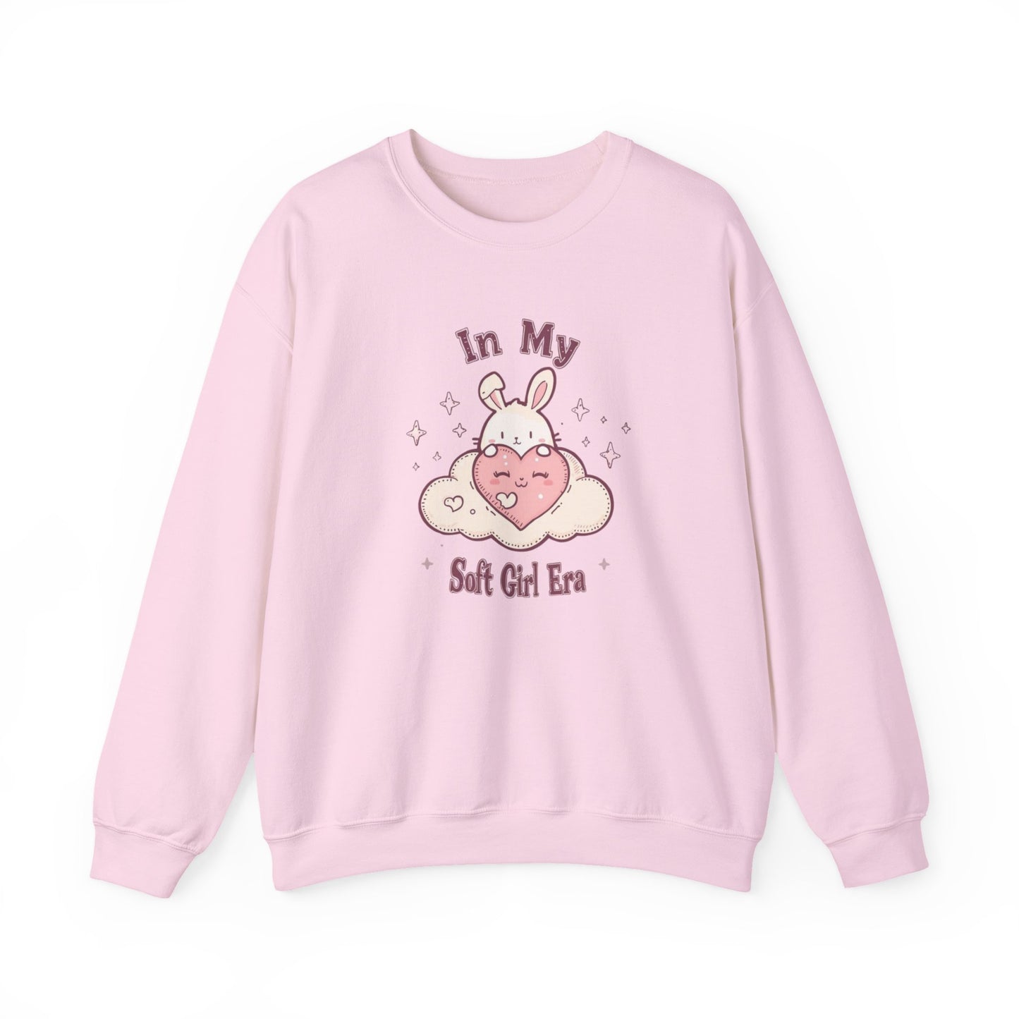 Soft Girl Era Sweatshirt | Kawaii Bunny Cloud Crewneck | Pastel Aesthetic Cozy Sweater | Cute Soft Girl Fashion