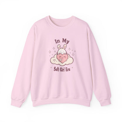 Soft Girl Era Sweatshirt | Kawaii Bunny Cloud Crewneck | Pastel Aesthetic Cozy Sweater | Cute Soft Girl Fashion