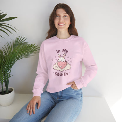 Soft Girl Era Sweatshirt | Kawaii Bunny Cloud Crewneck | Pastel Aesthetic Cozy Sweater | Cute Soft Girl Fashion
