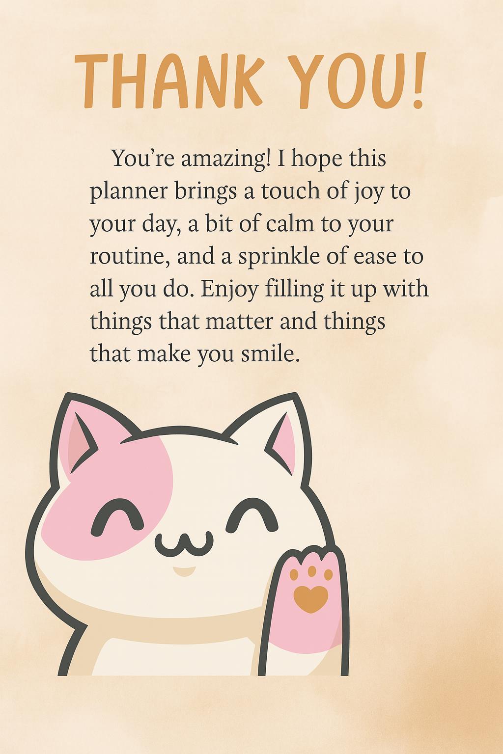 Feline Fitness Tracker: Weekly Cat-Themed Workout Planner PDF Download for Goal Setting