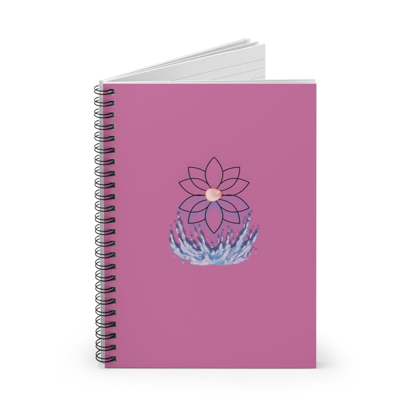 Pink Lotus Blossom Spiral Notebook: Floral Journal for Writers