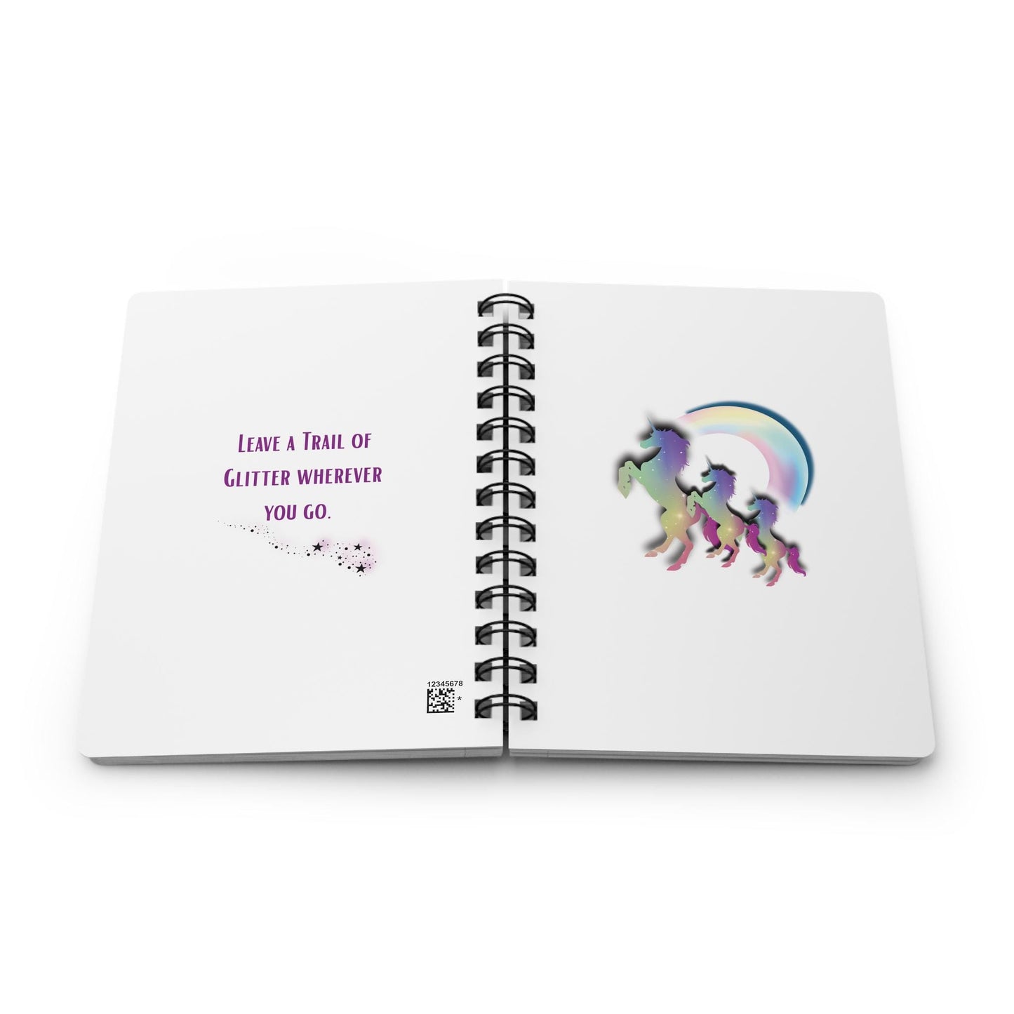 Unicorn Spiral Journal: Rainbow Art Diary, Glittery Gift