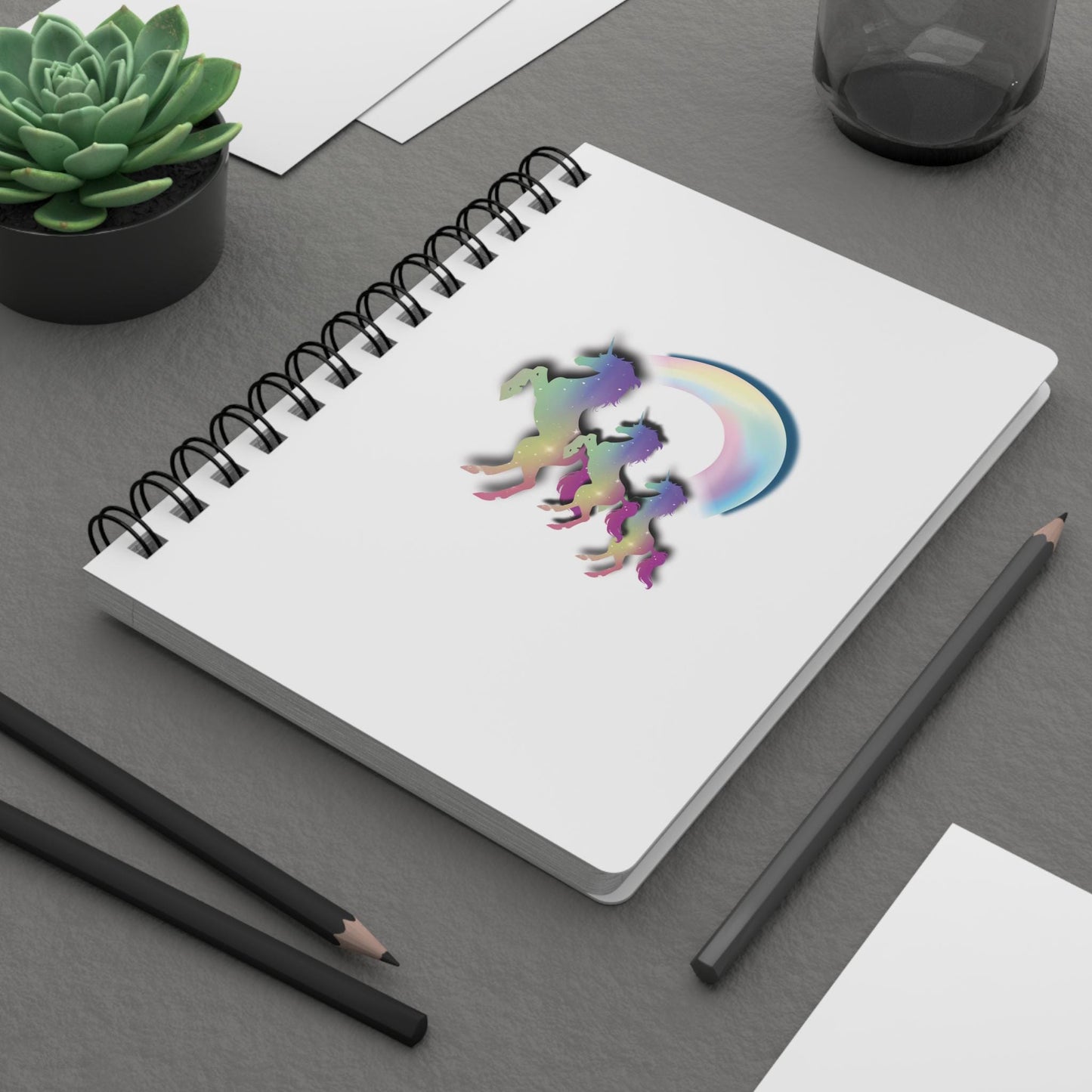 Unicorn Spiral Journal: Rainbow Art Diary, Glittery Gift