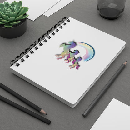 Unicorn Spiral Journal: Rainbow Art Diary, Glittery Gift