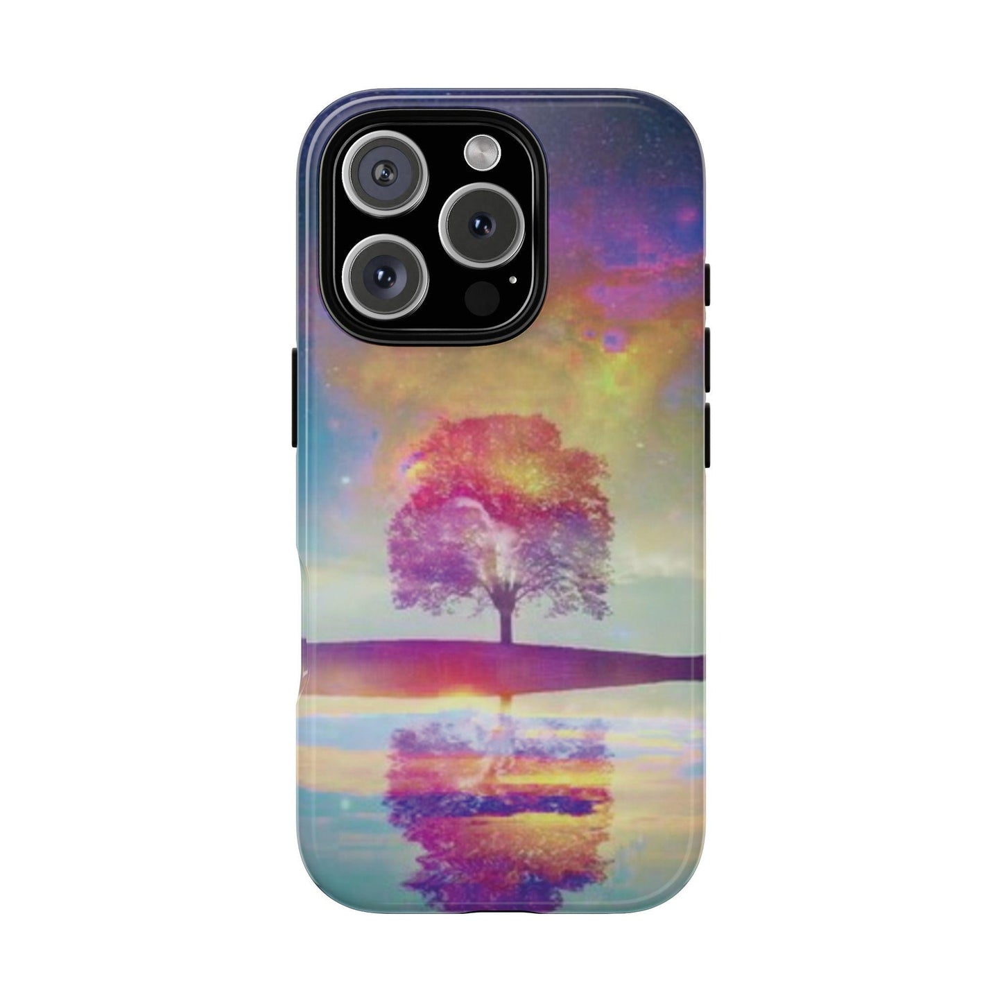 Cosmic Aurora Tree Phone Case: Northern Lights Galaxy Design for Night Sky Lovers