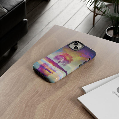 Cosmic Aurora Tree Phone Case: Northern Lights Galaxy Design for Night Sky Lovers