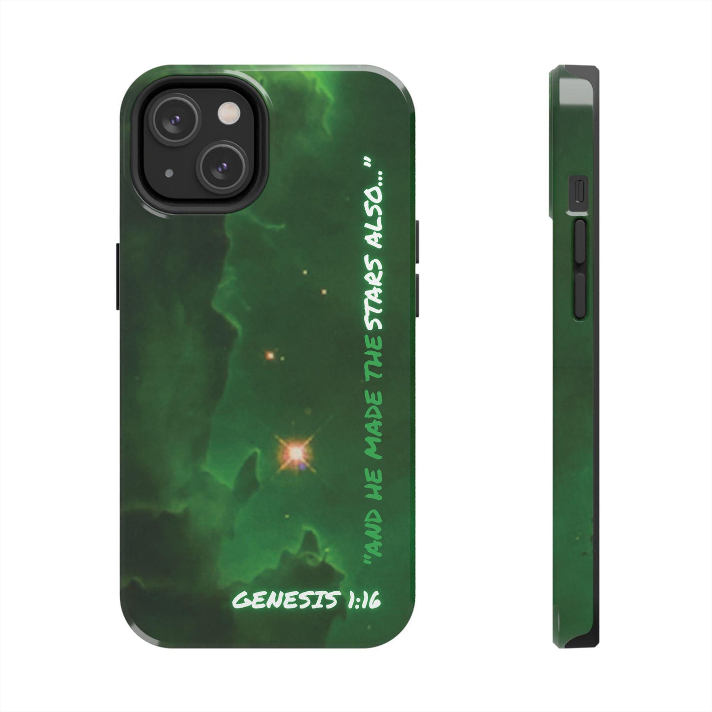 Galaxy Bible Verse iPhone Case- "And he Made the Stars" Christian Space Art Phone Cover