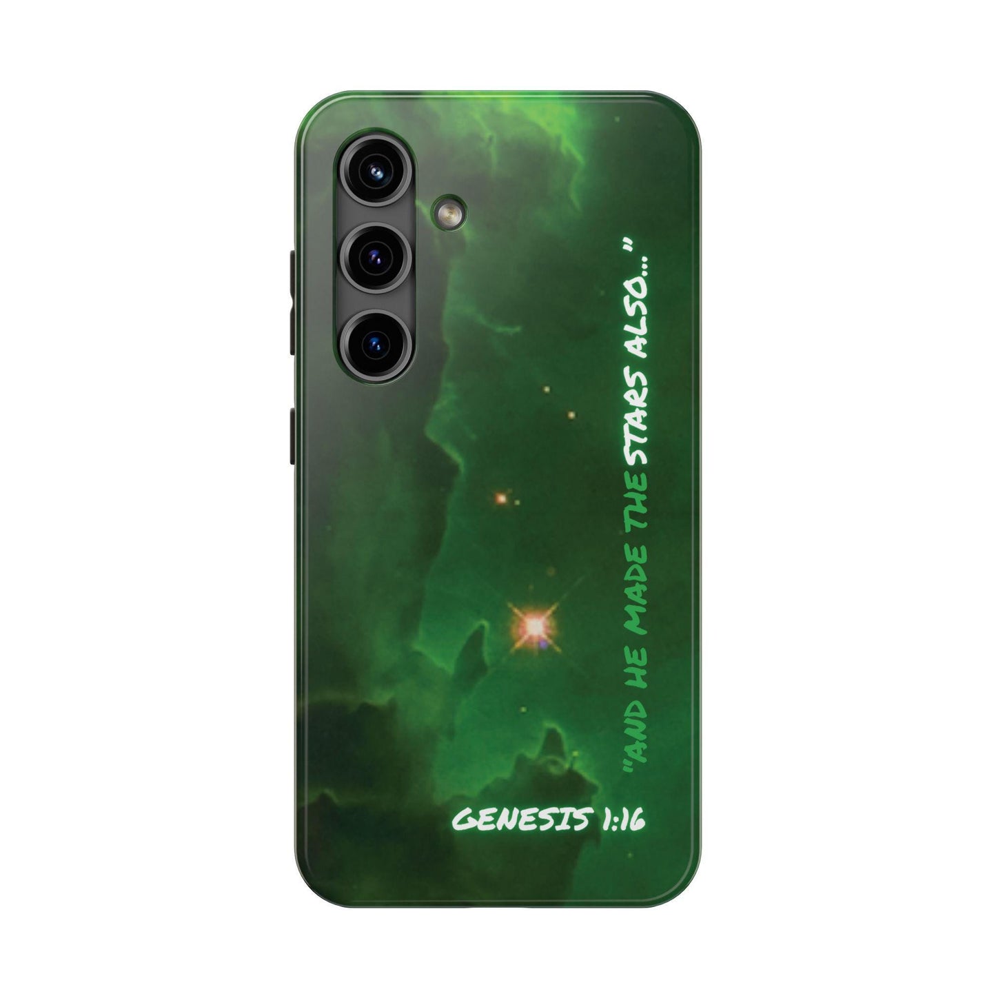 Galaxy Bible Verse iPhone Case- "And he Made the Stars" Christian Space Art Phone Cover