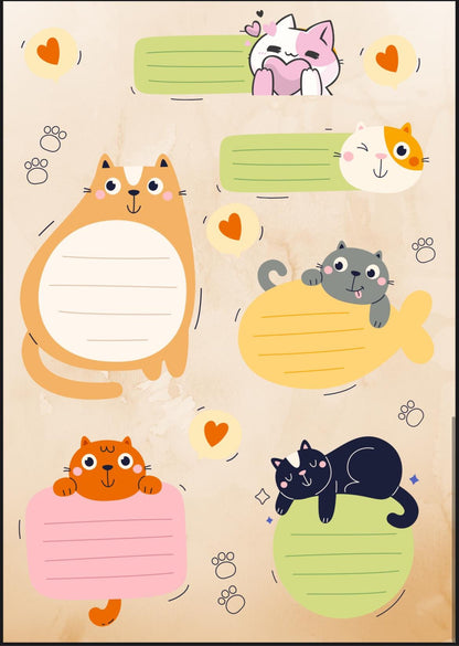 Feline Fitness Tracker: Weekly Cat-Themed Workout Planner PDF Download for Goal Setting