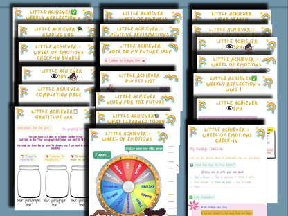 Digital Little Achiever Planner Bundle, 50+ Digital or Printable Templates. Editable Canva Template.