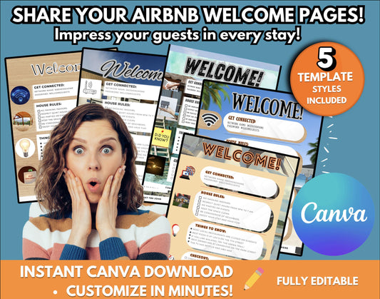 Airbnb Host Printable Bundle: Modern, Beach & Rustic Digital Templates for Vacation Rentals