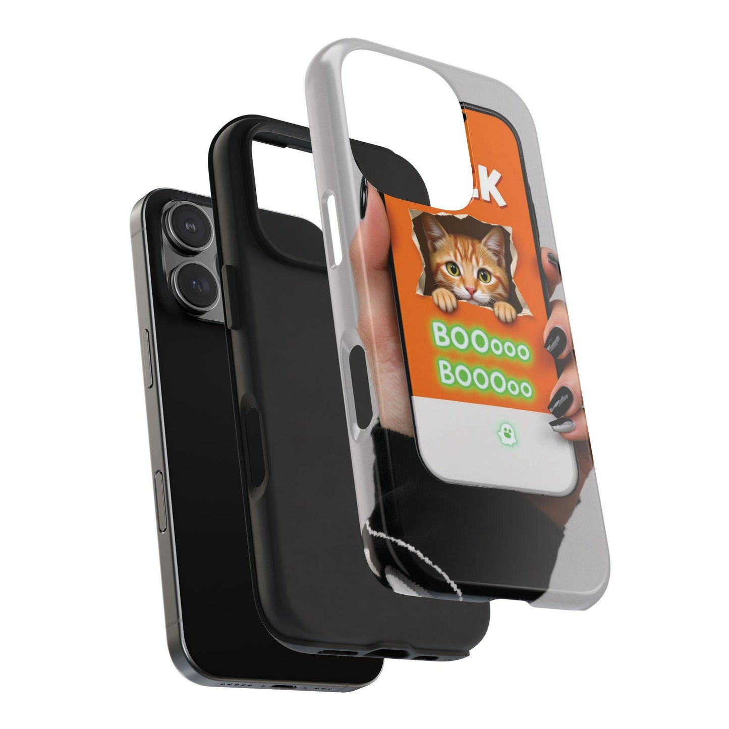 Playful Cat Peek Phone Case: Durable Lexan Plastic Cover for Feline Enthusiasts