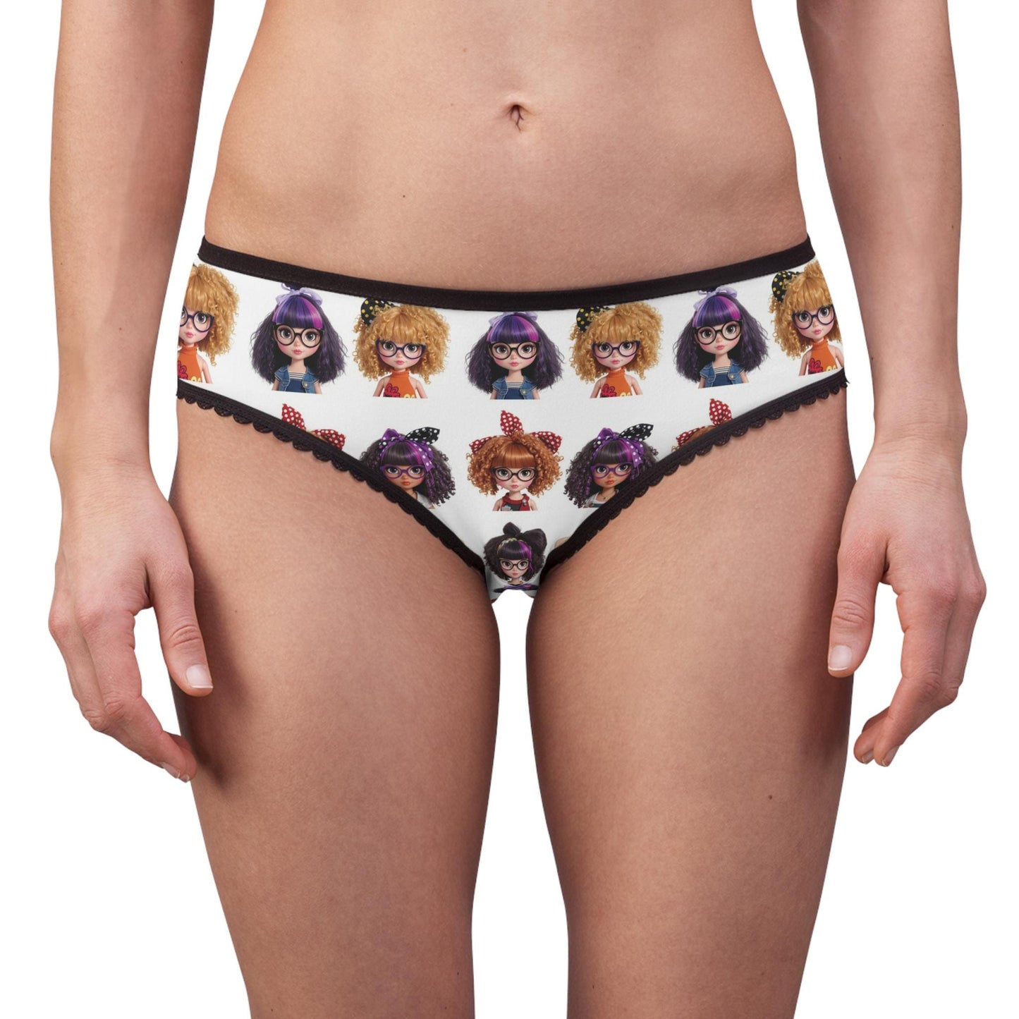 CurliPop Crew Briefs: Kawaii Nerdy Girl Underwear
