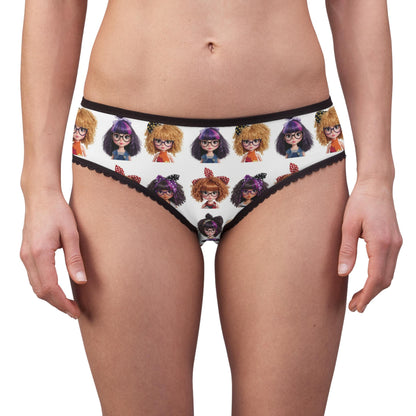 CurliPop Crew Briefs: Kawaii Nerdy Girl Underwear