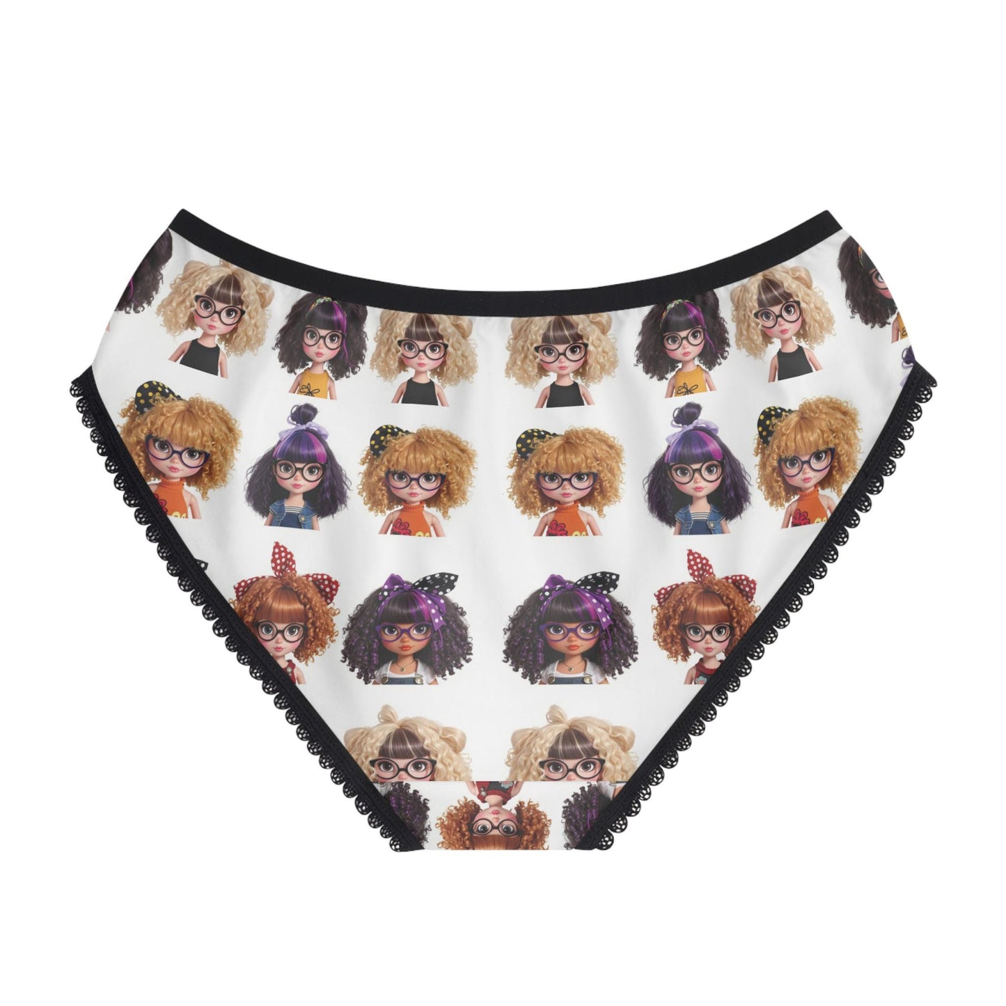 CurliPop Crew Briefs: Kawaii Nerdy Girl Underwear