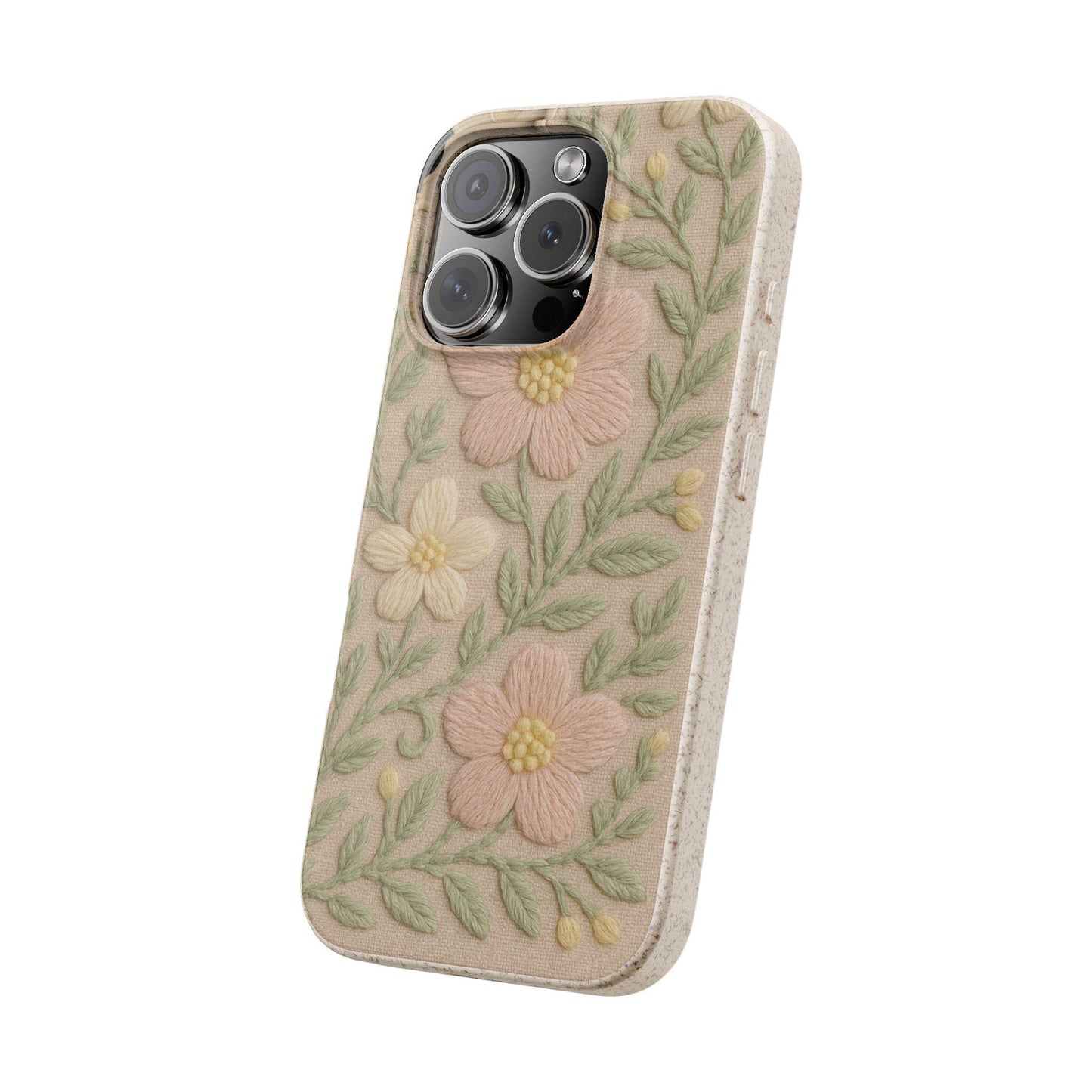 Eco-Friendly Floral Phone Case, Sustainable Phone Cover, Nature-Inspired Tech Accessory, Biodegradable Case for Nature Lovers, Gift for Her