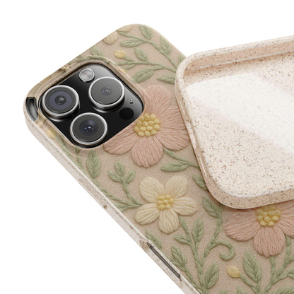 Eco-Friendly Floral Phone Case, Sustainable Phone Cover, Nature-Inspired Tech Accessory, Biodegradable Case for Nature Lovers, Gift for Her