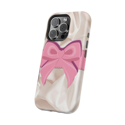 Pink Bow Magnetic Phone Case: Stylish Magsafe Compatible Cover