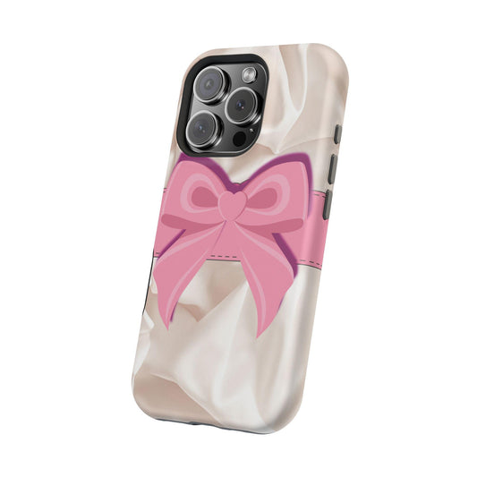 Pink Bow Magnetic Phone Case: Stylish Magsafe Compatible Cover