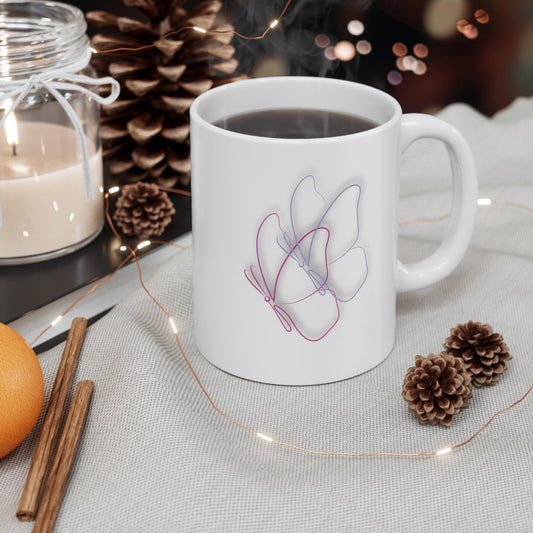 Flower Power Mug - Aesthetic Floral Coffee Cup, Gift for Plant Lovers, Home Decor, Birthday, Mother's Day, Tea Mug, Art Lover's Gift