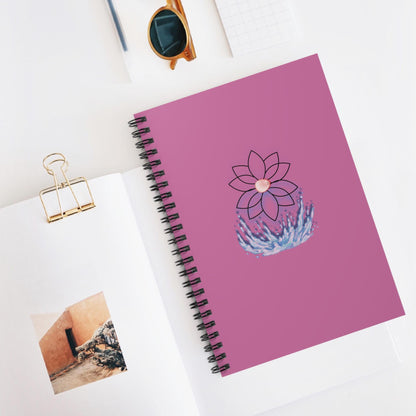 Pink Lotus Blossom Spiral Notebook: Floral Journal for Writers
