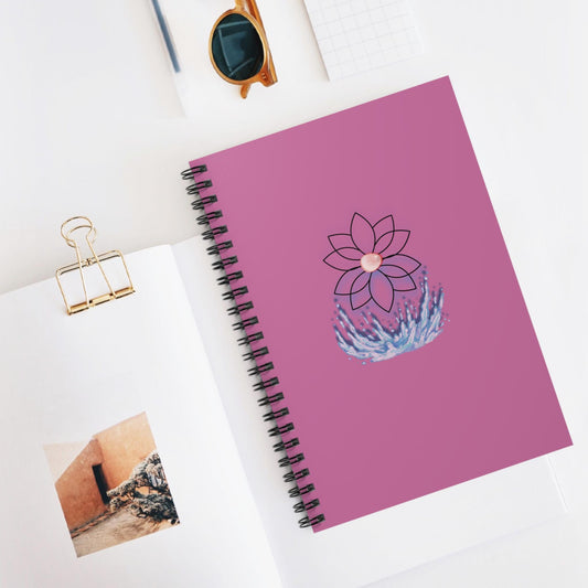 Pink Lotus Blossom Spiral Notebook: Floral Journal for Writers