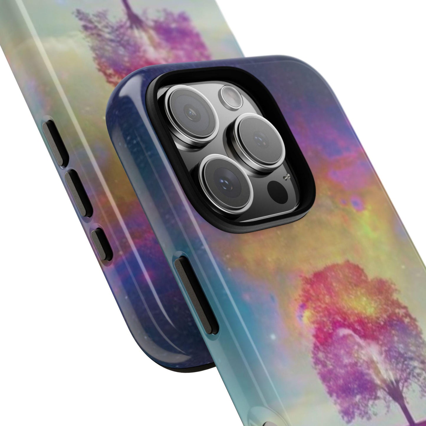 Cosmic Aurora Tree Phone Case: Northern Lights Galaxy Design for Night Sky Lovers