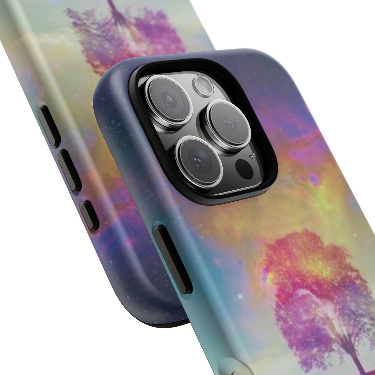 Cosmic Aurora Tree Phone Case: Northern Lights Galaxy Design for Night Sky Lovers