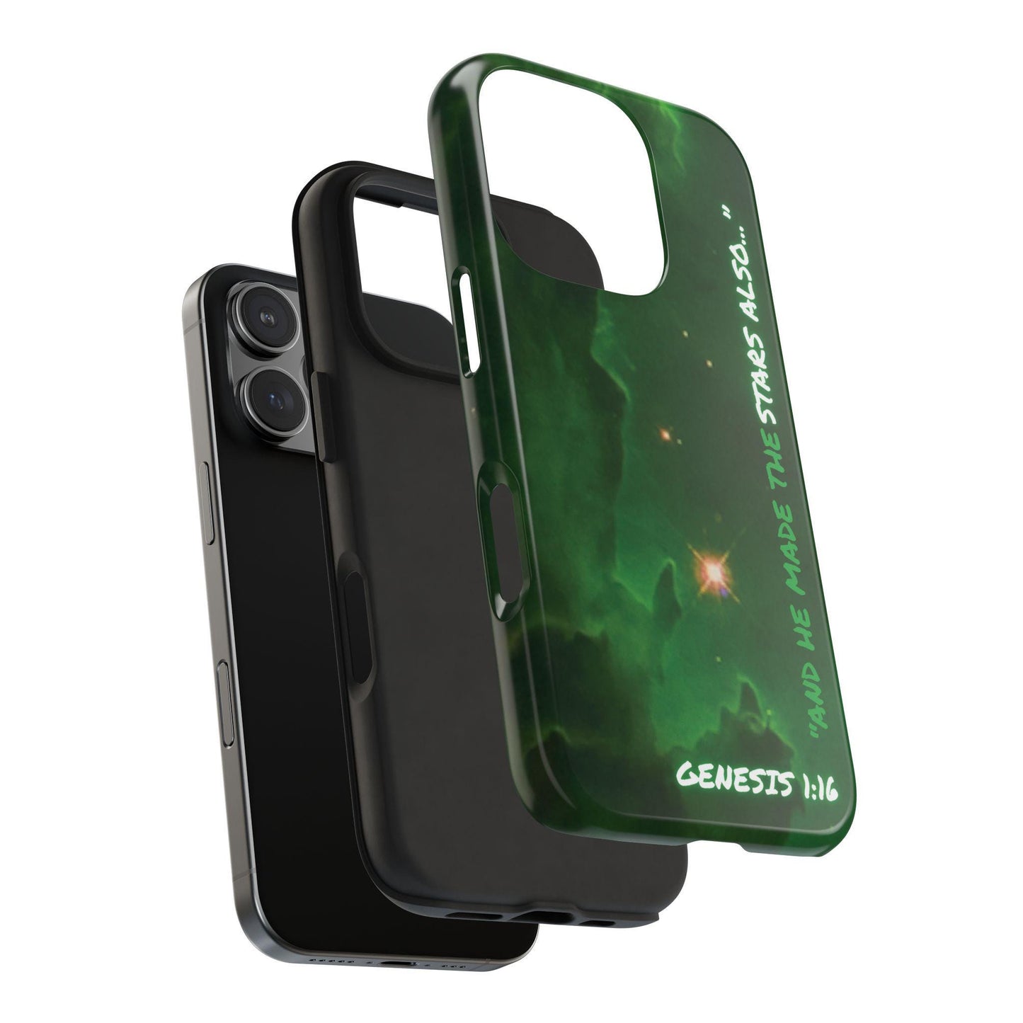 Galaxy Bible Verse iPhone Case- "And he Made the Stars" Christian Space Art Phone Cover