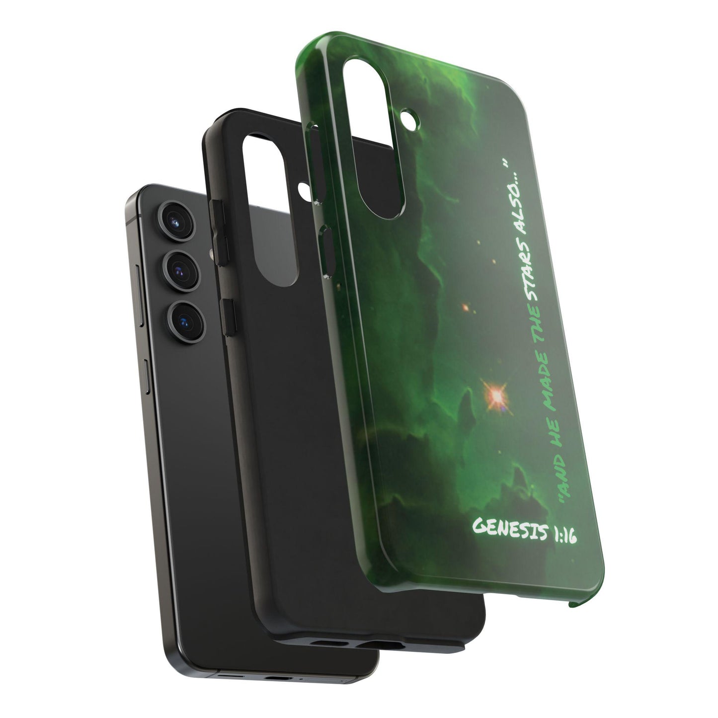 Galaxy Bible Verse iPhone Case- "And he Made the Stars" Christian Space Art Phone Cover