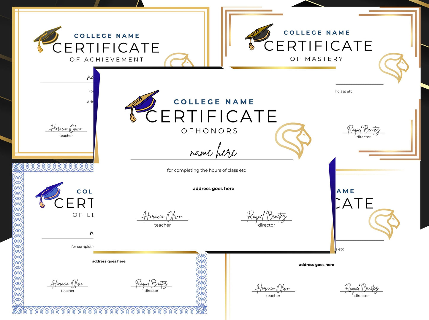 Editable Certificate Templates Bundle: Graduation, Award, Diploma (Canva Digital Download)