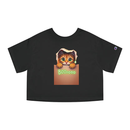 Cute Cat-Themed Cropped T-Shirt for Cat Lovers, Perfect for Casual Wear, Birthday Gifts, Animal Lovers, Cozy Vibe