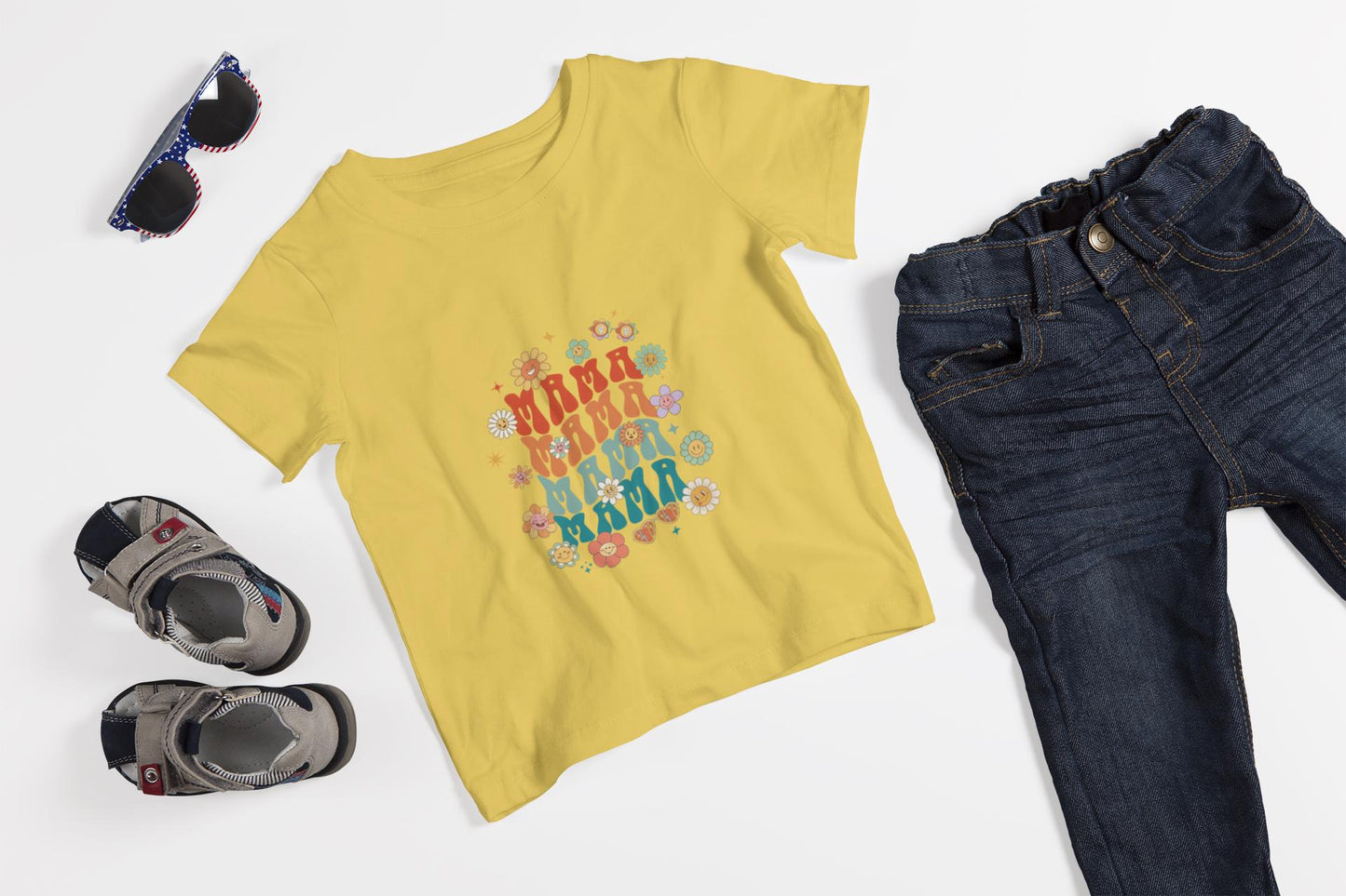 Children's Floral Graphic Tee: Cotton Back-to-School Shirt for Boys & Girls, Relaxed Fit Summer Top