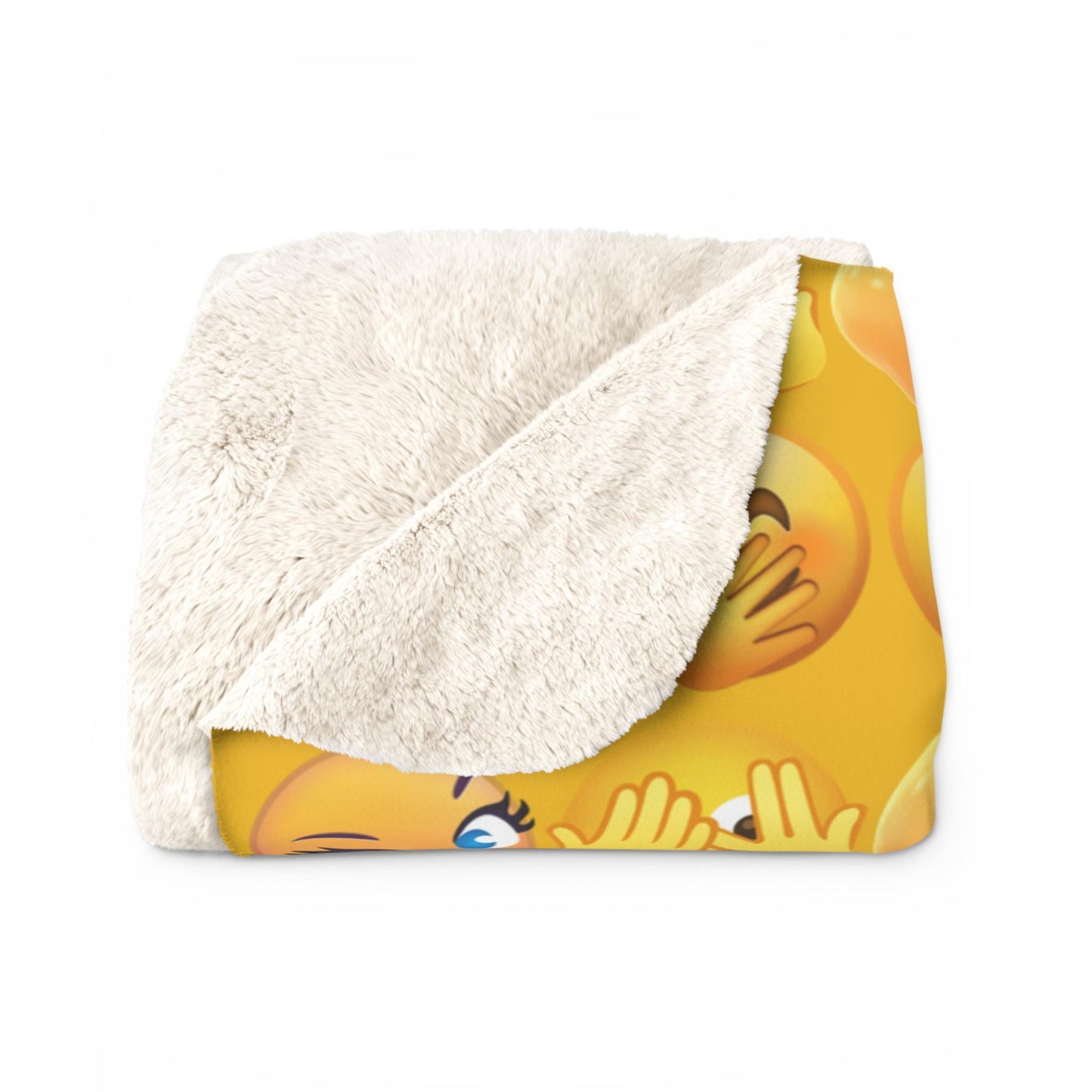 Soft Emoji Sherpa Fleece Throw Blanket: Cozy Plush Decor for Kids, Teens & Dorm Rooms