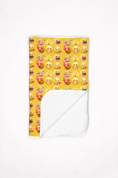 Soft Emoji Sherpa Fleece Throw Blanket: Cozy Plush Decor for Kids, Teens & Dorm Rooms