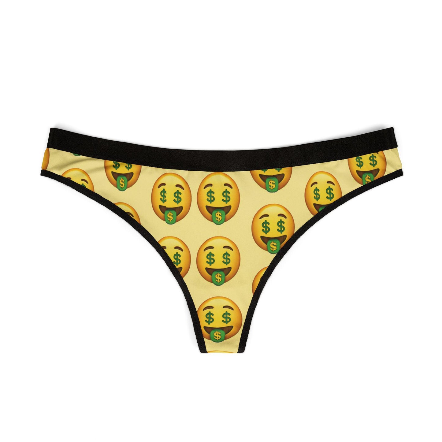Playful Money Emoji Thong: Kawaii Cheeky Underwear for Fun-Loving Women - Trendy Novelty Gift