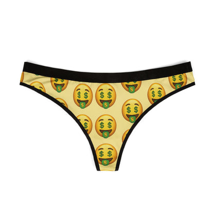 Playful Money Emoji Thong: Kawaii Cheeky Underwear for Fun-Loving Women - Trendy Novelty Gift