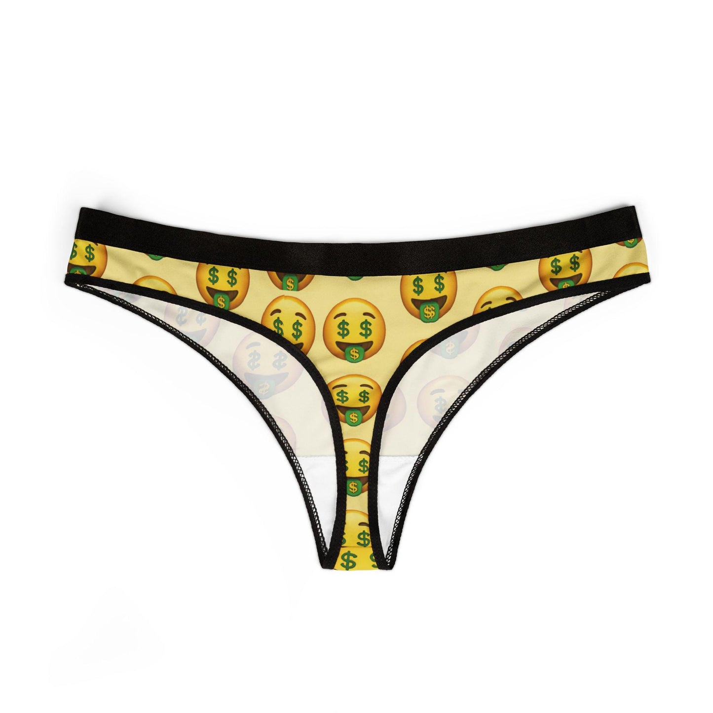Playful Money Emoji Thong: Kawaii Cheeky Underwear for Fun-Loving Women - Trendy Novelty Gift