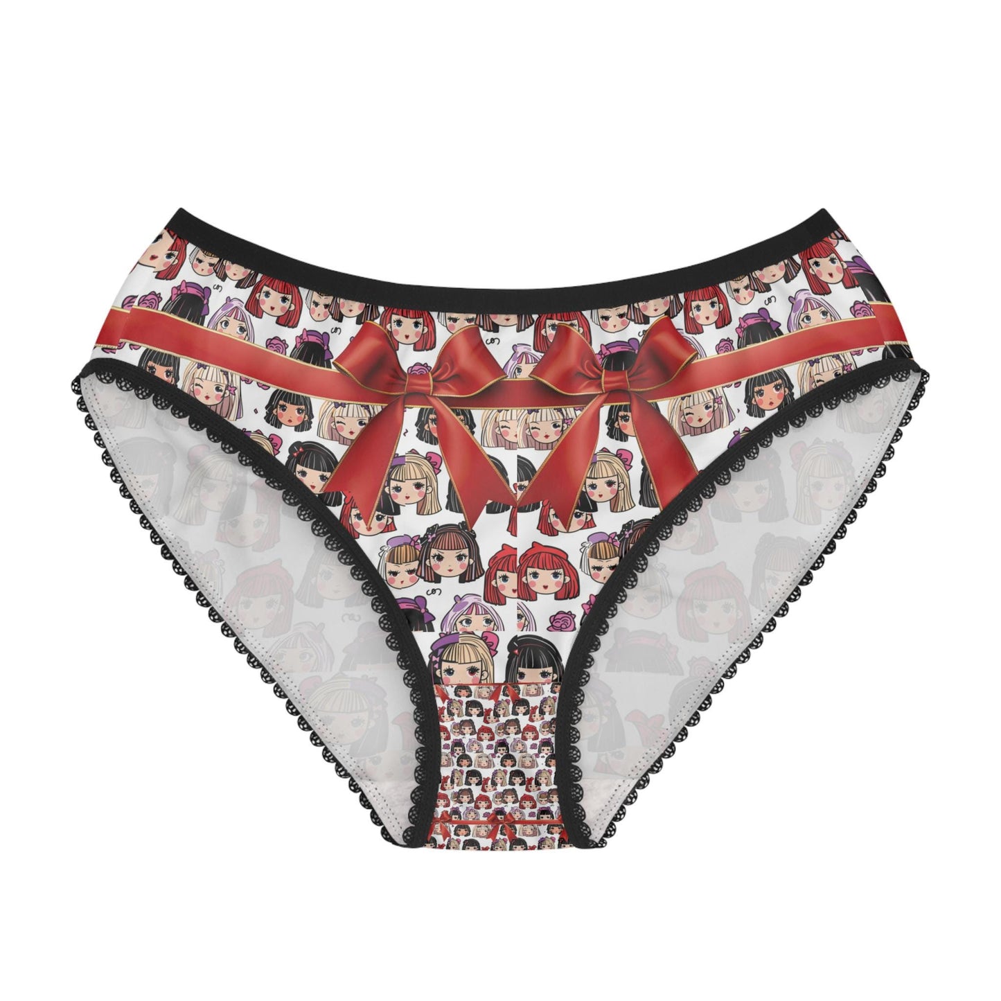 Kawaii Anime Girl Briefs: Cute Bow Panties, Playful Otaku Underwear, Fun Cartoon Lingerie for Women