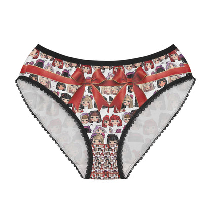 Kawaii Anime Girl Briefs: Cute Bow Panties, Playful Otaku Underwear, Fun Cartoon Lingerie for Women